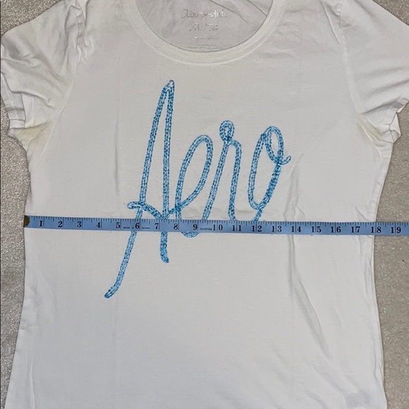 Aeropostale Blue Beaded Logo Tee - Picture 9 of 10